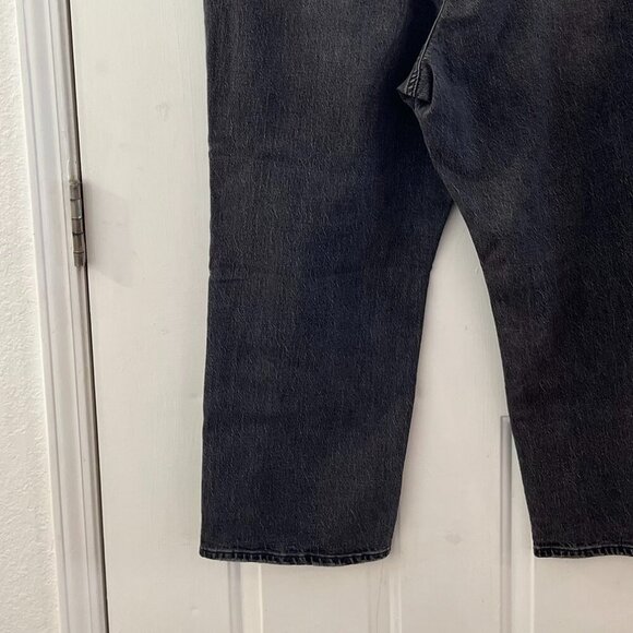 Levi's Premium Woman Black Worn In Ribcage Straight Ankle Jeans Sz 18W - Picture 4 of 10